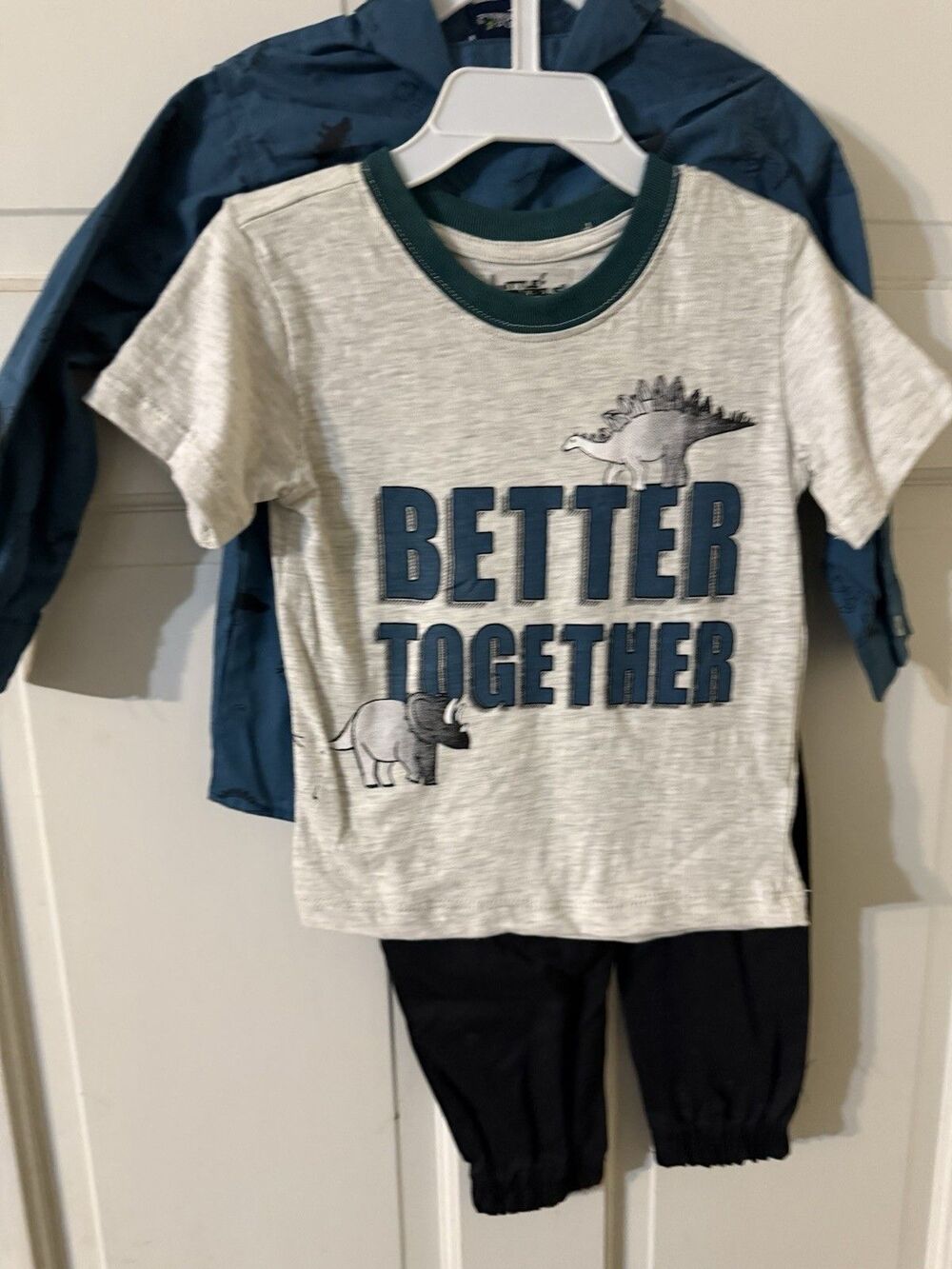 Little Rebels 3 Piece Better Together Dinosaur Shirt Pant Set Boys Size 3T